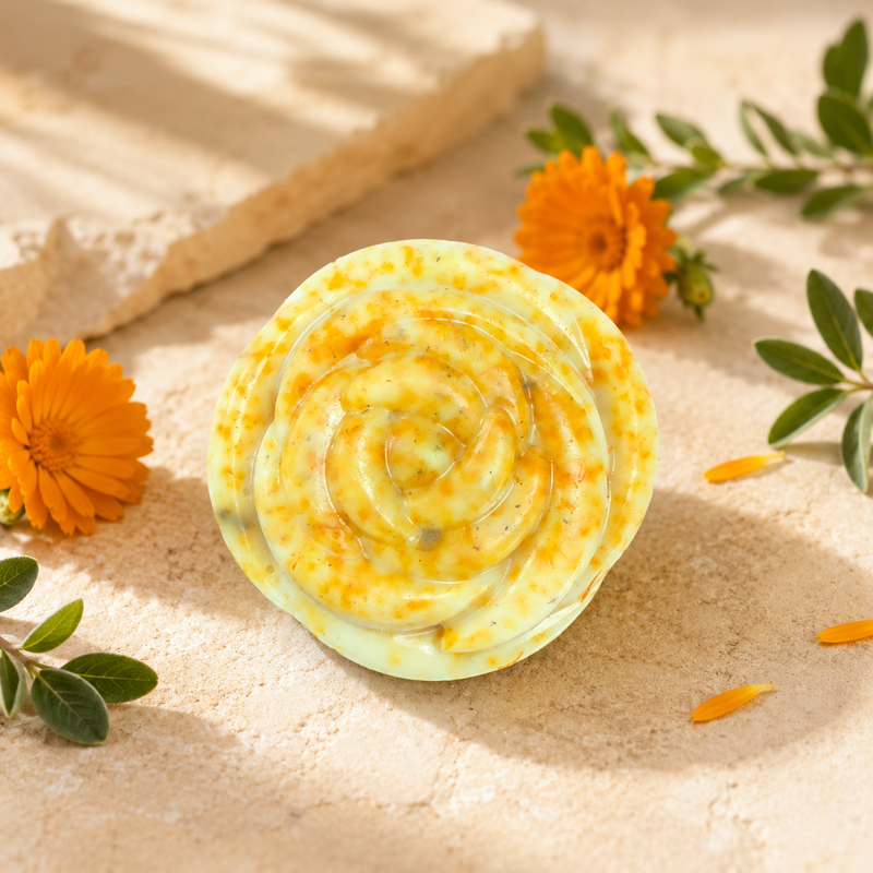 JABÓN FACIAL ARTESANAL DE CALÉNDULA Y JOJOBA