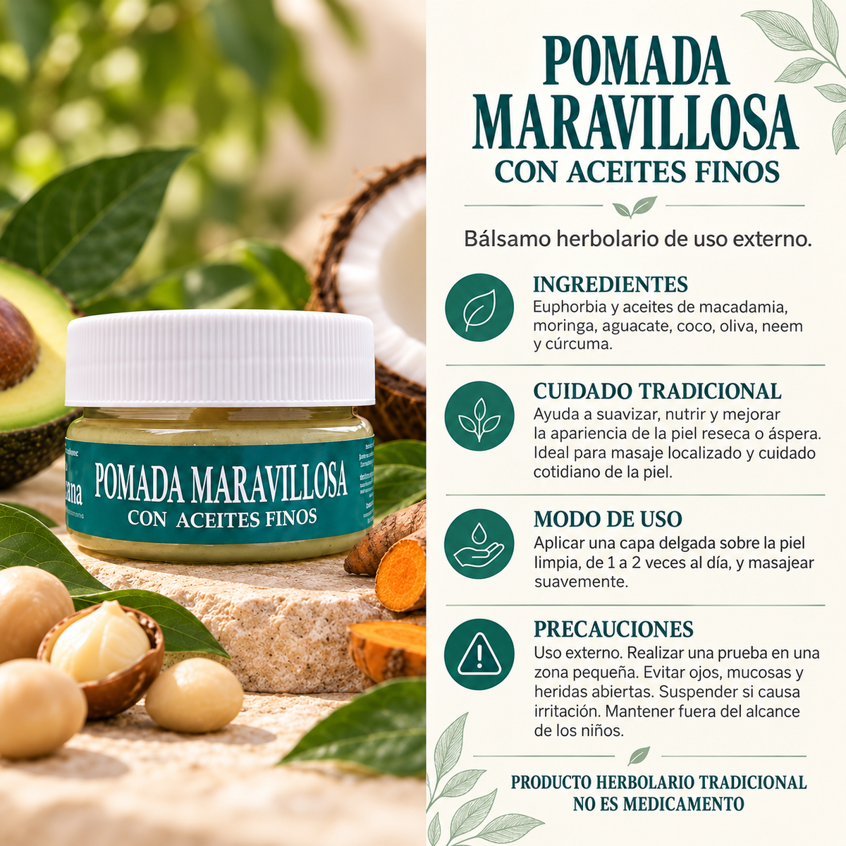 POMADA MARAVILLOSA CON ACEITES FINOS