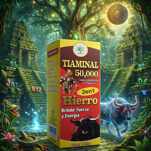 TONICO TIAMINAL 50,000 CIANOCOBALAMINA Y TIAMINA 2EN1 HIERRO BRINDA FUERZA Y ENERGIA - Itzayana