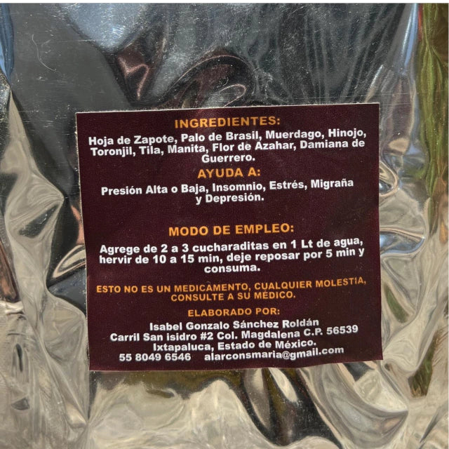 ITZAYANA INFUSIÓN - PARA ESTRÉS, MIGRAÑA Y DEPRESIÓN