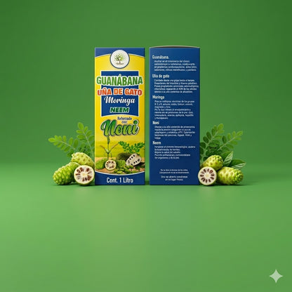 TONICO DE GUANABANA UNA DE GATO MORINGA  NEEM Y REFORZADO CON NONI