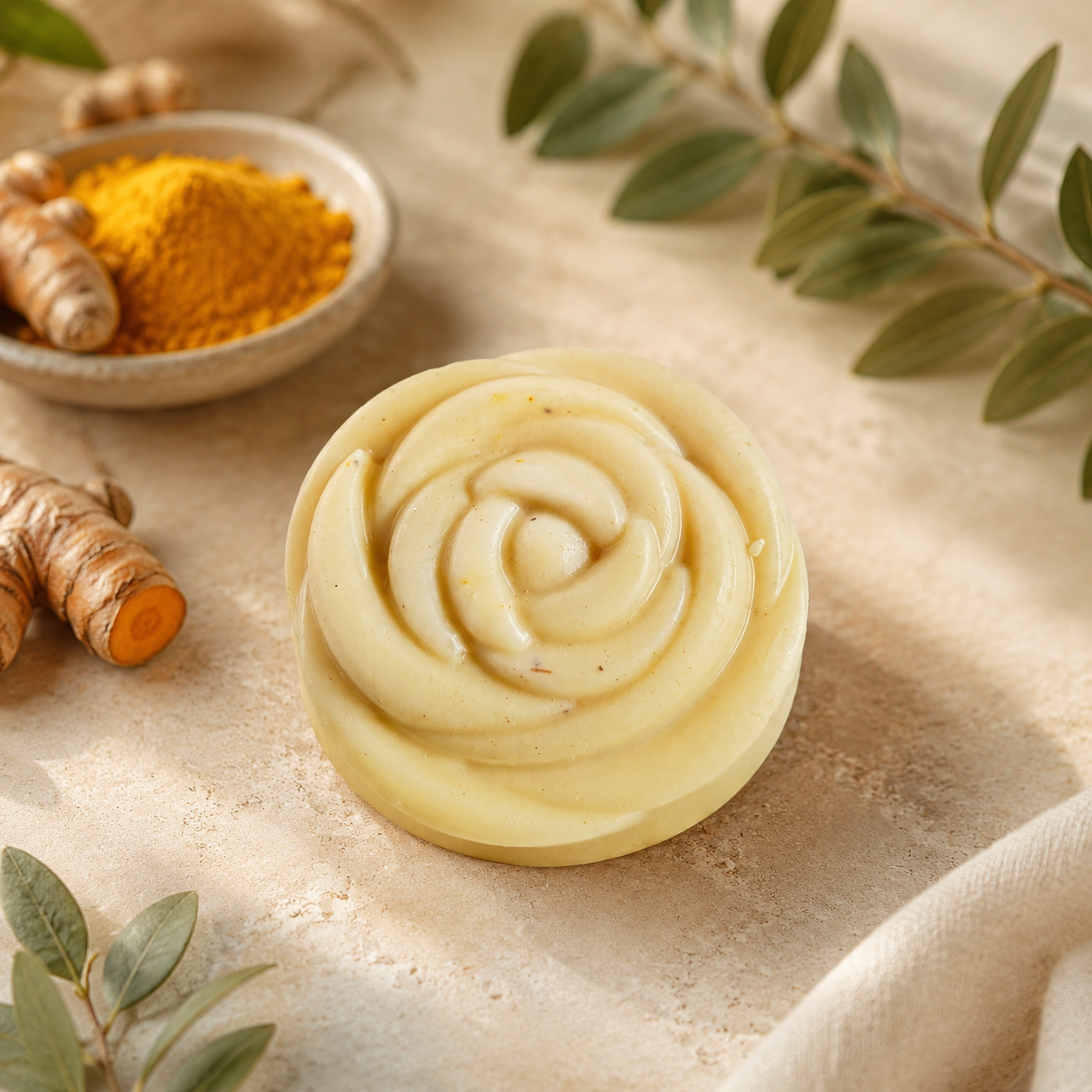 JABÓN FACIAL ARTESANAL DE CÚRCUMA Y JOJOBA ✨